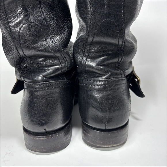 Frye Veronica womens 9 Slouch Tall Leather Riding Boots
buckle Moto black - Picture 11 of 16